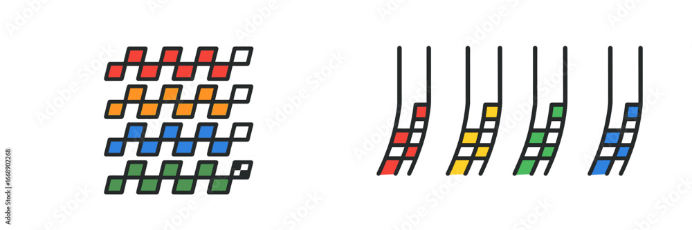 Poster abstract geometric color block patterns, minimalist flat design