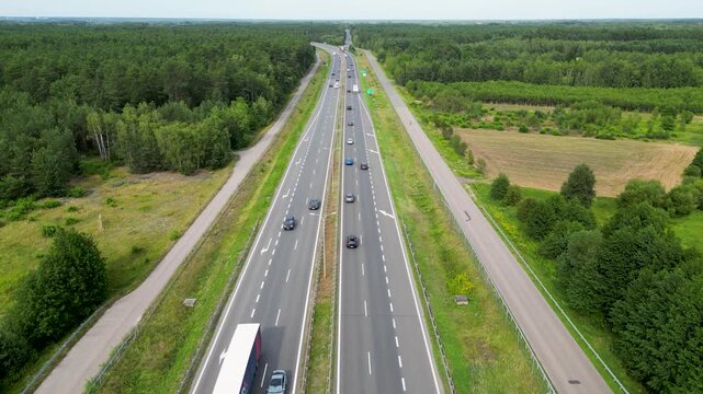 Express road S8 near Wyszkow city, Poland