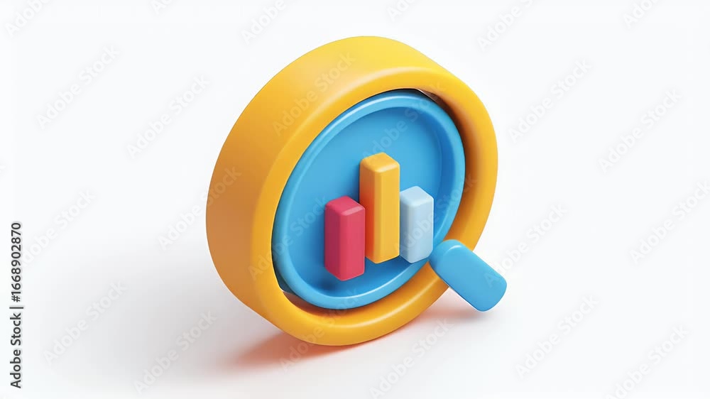 Aufkleber dynamic 3d bar graph animation: colorful data visualization