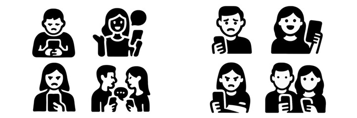 People Show Emotions Using Smartphones, Minimalist flat design