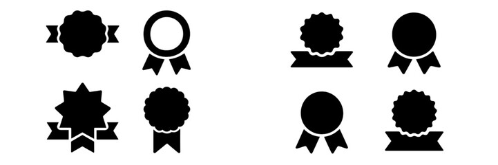Award Ribbons and Seals Set, Minimalist flat design