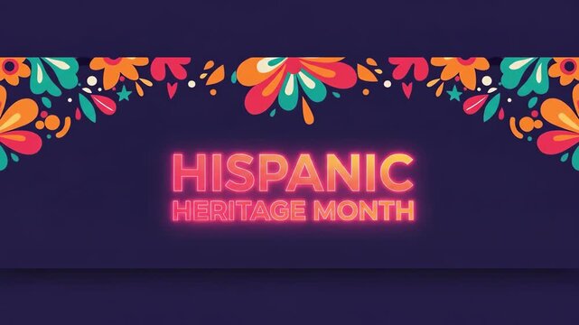 Hispanic heritage month banner with colorful floral design, celebrating latin american culture and traditions with vibrant style hispanic heritage month