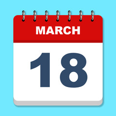 March calendar icon on a blue background