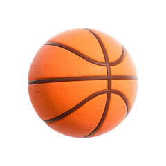 Fototapeta premium Realistic 3D Rendering of a Classic Orange Basketball Isolated on a Transparent Background for Sports and Game Design