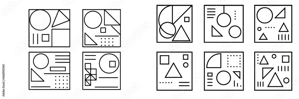 Poster abstract geometric shapes composition background