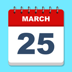 March calendar icon on a blue background