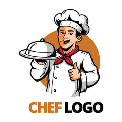 Cartoon Chef Logo – Professional Restaurant & Food Branding Vector Illustration