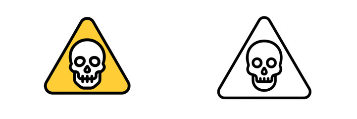 Skull and Crossbones Danger Symbol, Minimalist flat design