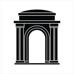 Monumental Arch Silhouette Vector Artwork