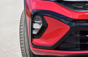 Close up of fog light on a car