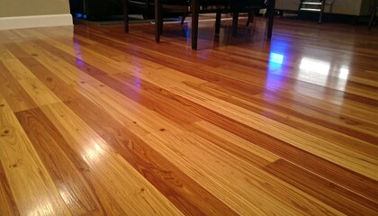 Polished wood floor with shine