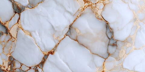White marble texture with gold veining, irregular shapes, and a polished finish