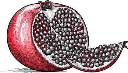 Pomegranate fruit illustration