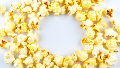 Popcorn circle on white background
