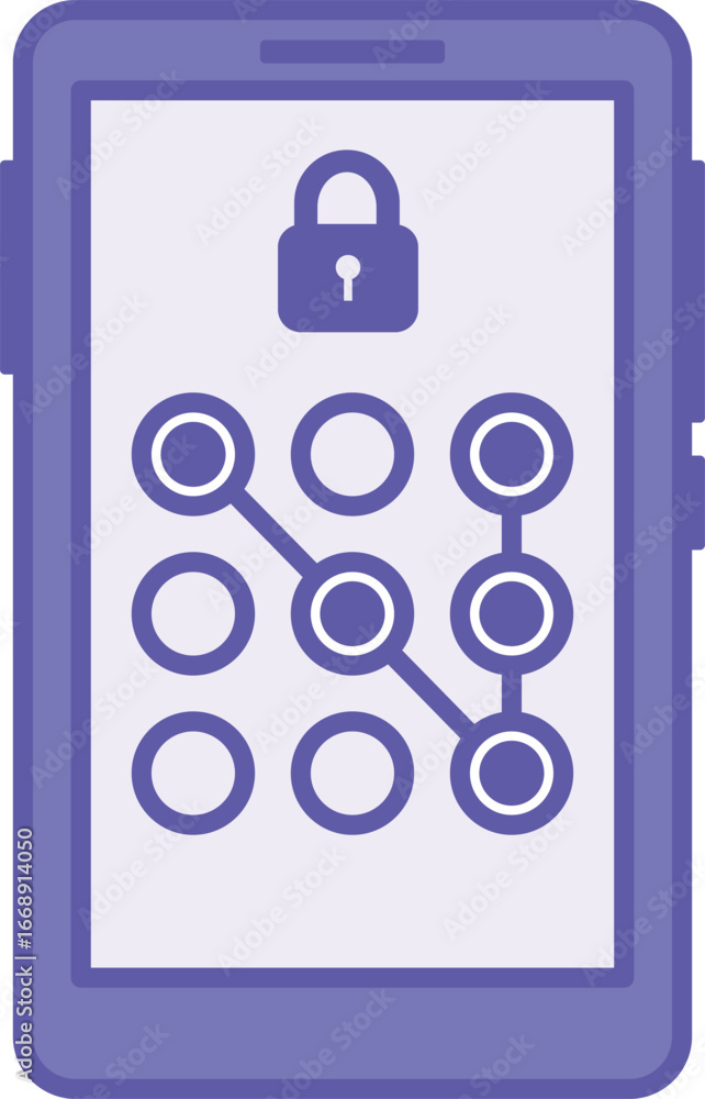 Fototapete colored passcode icon color. vector illustration. mobile phone, padlock, and hidden code. code to un