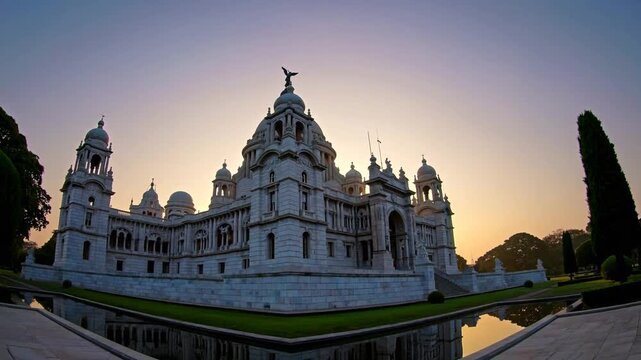 Historical Victoria Memorial Kolkata at dawn Victoria Memorial monument at Kolkata built in colonial architecture style at dawn