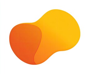 Abstract orange and yellow blob with a gradient, organic, and fluid shape against a white background