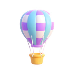 Fototapeta premium Colorful Hot Air Balloon Floating High Above Clouds in a Bright Sky Adventure Travel