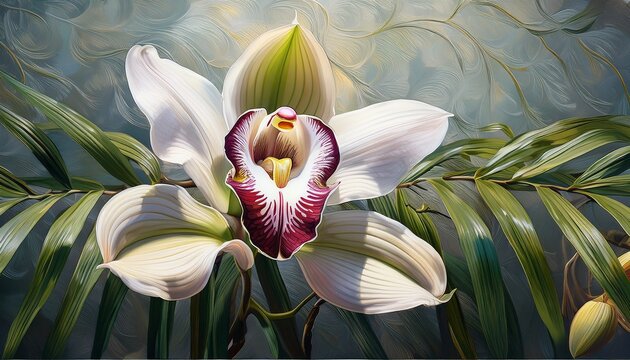 realistic painting of epidendrum orchid