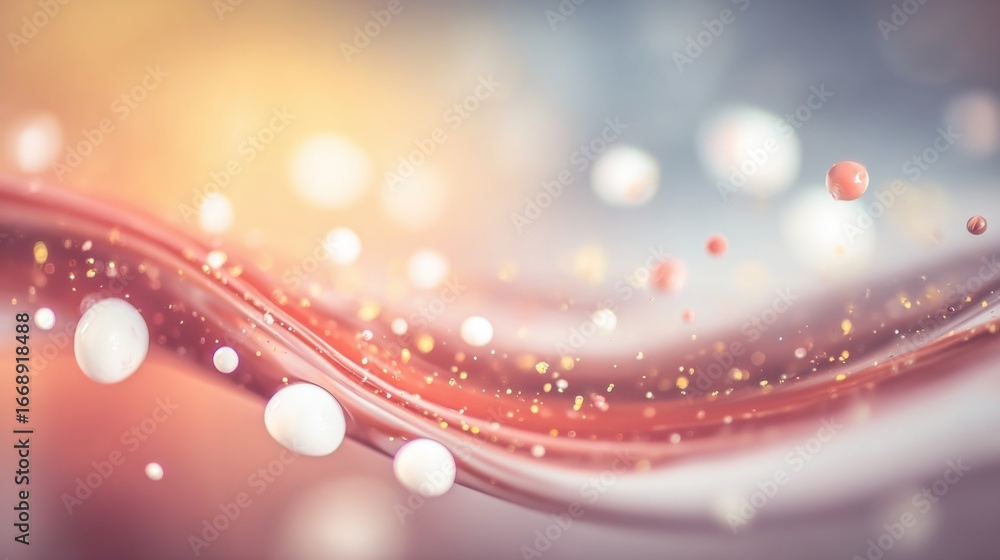 Aufkleber vibrant abstract design with soft-light patterns and floating spheres