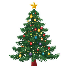 Fototapeta premium Christmas Tree Clipart, Transparent Background PNG