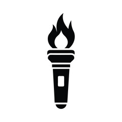 silhouette of a torch light with battery symbol
