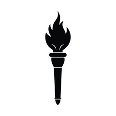 silhouette of a vintage fire torch 