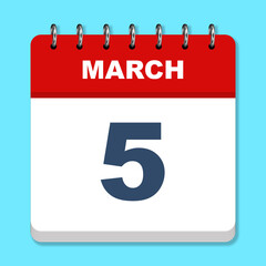 March calendar icon on a blue background