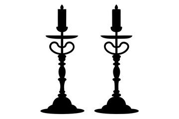 Candlestick Icon – Elegant Decor Symbol for Wedding, Event, and Interior Design