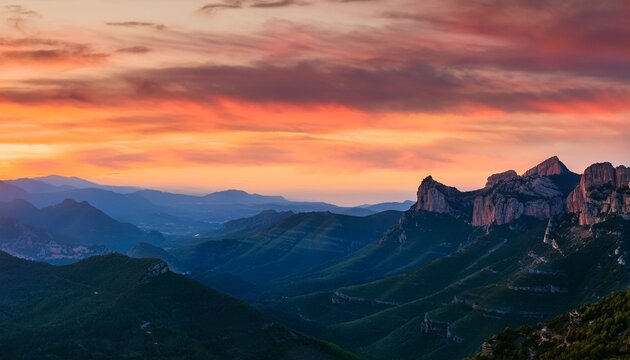 stunning sunset paints the mountains of alt urgell in surreal colors catalonia