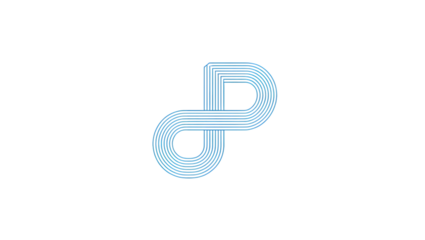 Blue Line P Letter Logo Infinite Loop Design Dark