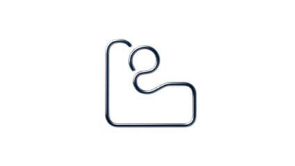 Chrome Bent Tube Abstract B Shape Minimalist Design