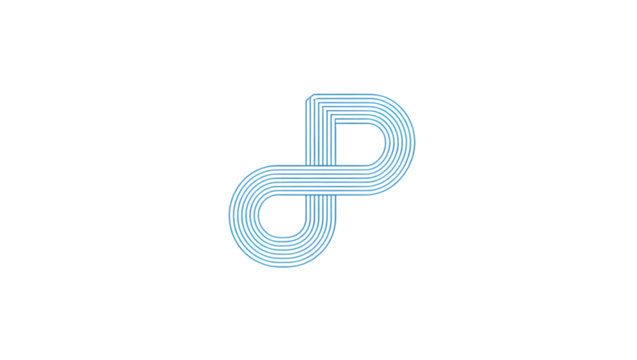 Blue Line P Letter Logo Infinite Loop Design Dark