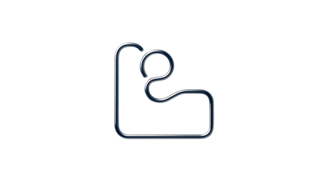 Chrome Bent Tube Abstract B Shape Minimalist Design