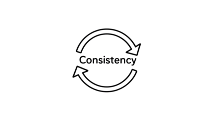 Consistency Cycle Arrow Outline Graphic