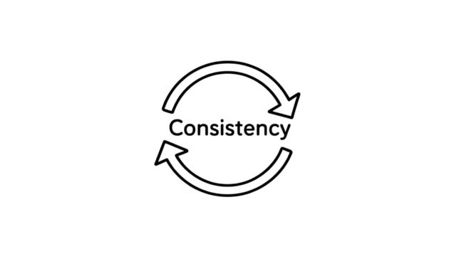 Consistency Cycle Arrow Outline Graphic