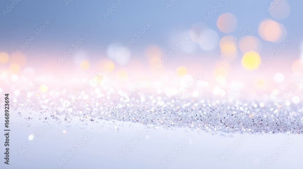 Aufkleber sparkling glitter shines on a smooth surface with soft bokeh lights