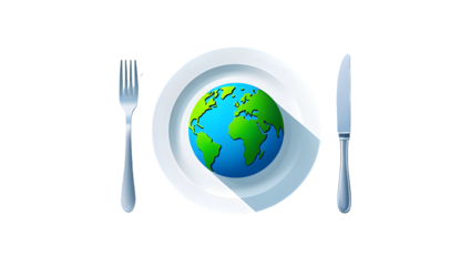 Earth Planet on Plate Global Consumption Concept