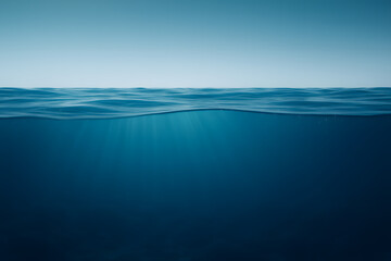 under water. Surface of water