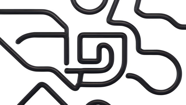 Futuristic Glossy Black Line Network Background