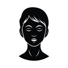 silhouette of a face on white background