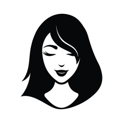 silhouette of a female face with wink expression