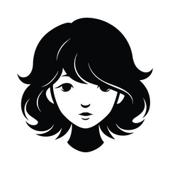 silhouette of a girl s face with hair nose 