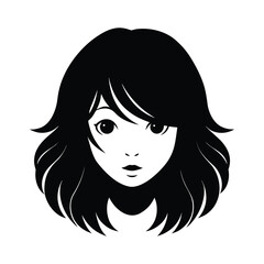 silhouette of a girl s face with hair nose 