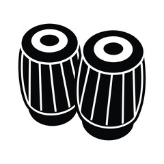silhouette of a pair of tabla drums 