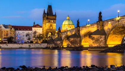 Prague Castle Bridge at Dusk (1)