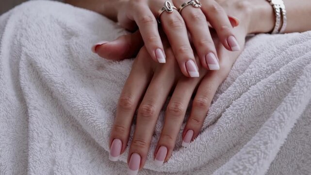The practice of nail care and grooming shown with well-maintained hands in the front view