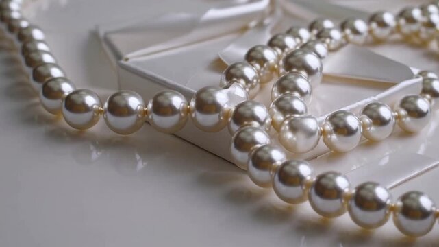Present Containing Pearlescent Bead Necklace