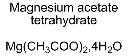 Chemical structure of magnesium acetate tetrahydrate, drug substance