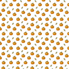 Pumpkins seamless pattern on a white background